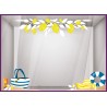 Kit de Stickers citron plage été beaute magasin vitrine mode marquage adhesif parfumerie decoration boutique bouee branche sac 
