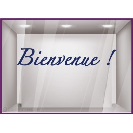 Sticker Bienvenue vitrophanie porte accueil commerce cabinet médical signalétique