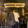 Sticker Bandeau Ventes privees paillete or devanture vitrine soldes promotions calicot lettrage autocollant adhesif mode magasin