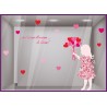 Kit de stickers petite fille bouquet fete des meres magasin mode fleuriste adhesif vitrine coeur liberty lettrage rose maman 