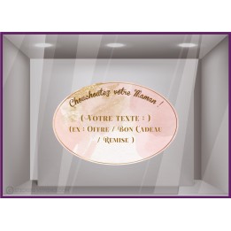 Sticker chouchoutez votre maman fete des meres bon cadeau offre remise boutique mode beaute parfumerie vitrine calicot promotion
