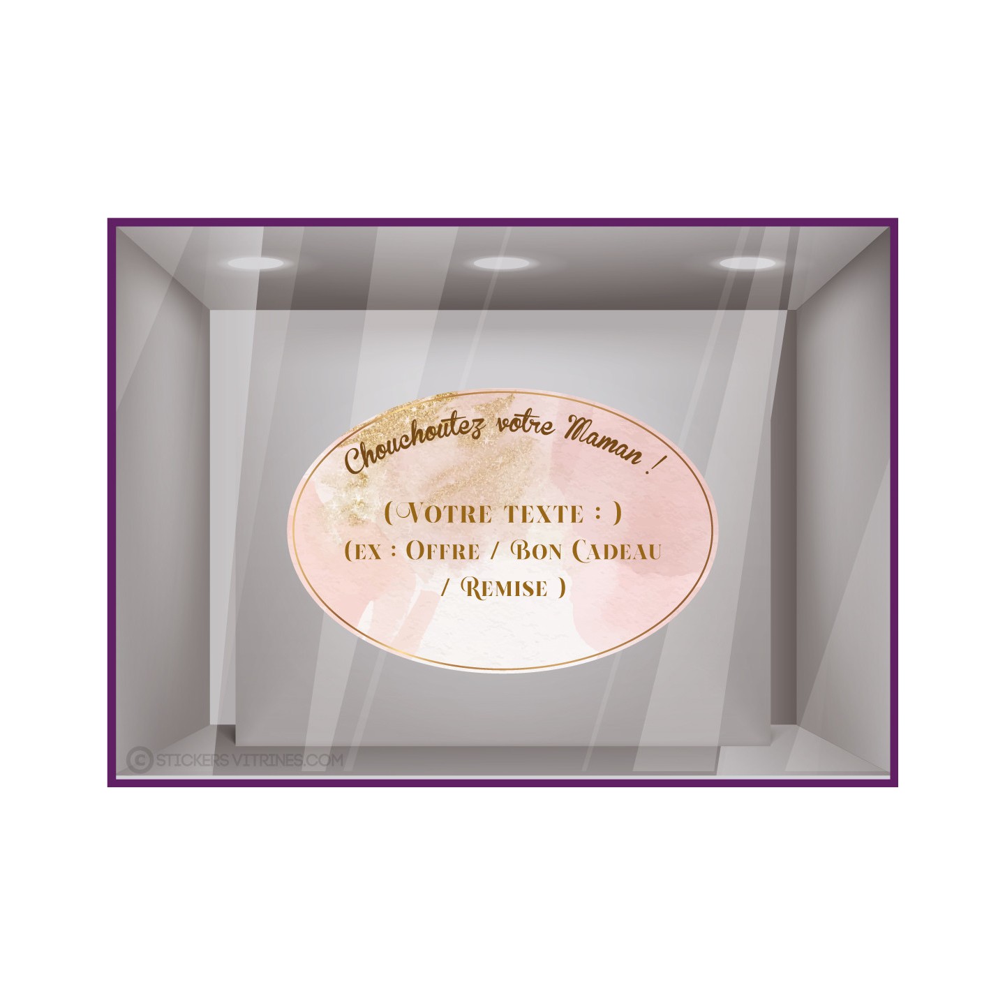 Sticker chouchoutez votre maman fete des meres bon cadeau offre remise boutique mode beaute parfumerie vitrine calicot promotion