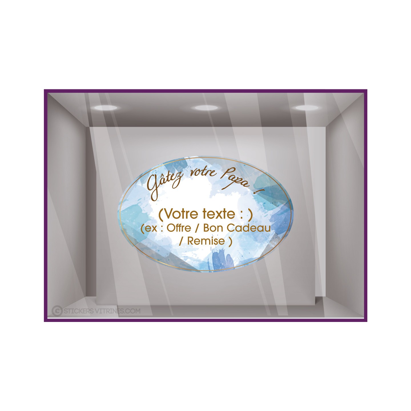 stickers bonne fete papa salon institut de beaute devanture magasin boulangerie offre promo amour pere epicerie deco autocollant