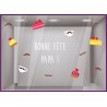 stickers bonne fete papa cafe devanture magasin boulangerie moustache gateau peres epicerie coeur tasse patisserie vitrophanie