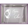 stickers papa chic bijouterie vitrine commerce montre idee cadeau fête des peres vitrophanie decoration lettrage adhesif