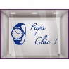 stickers papa chic bijouterie vitrine commerce montre idee cadeau fête des peres vitrophanie decoration lettrage adhesif