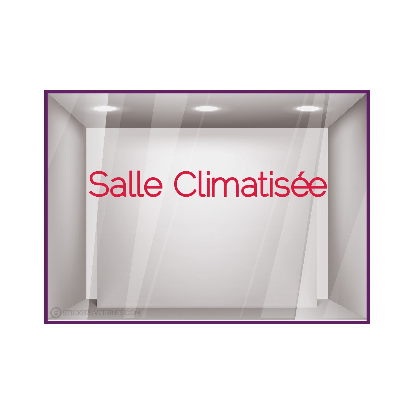 Sticker Salle Climatisée lettrage adhésif restaurant brasserie hôtel signalétique vitrophanie 