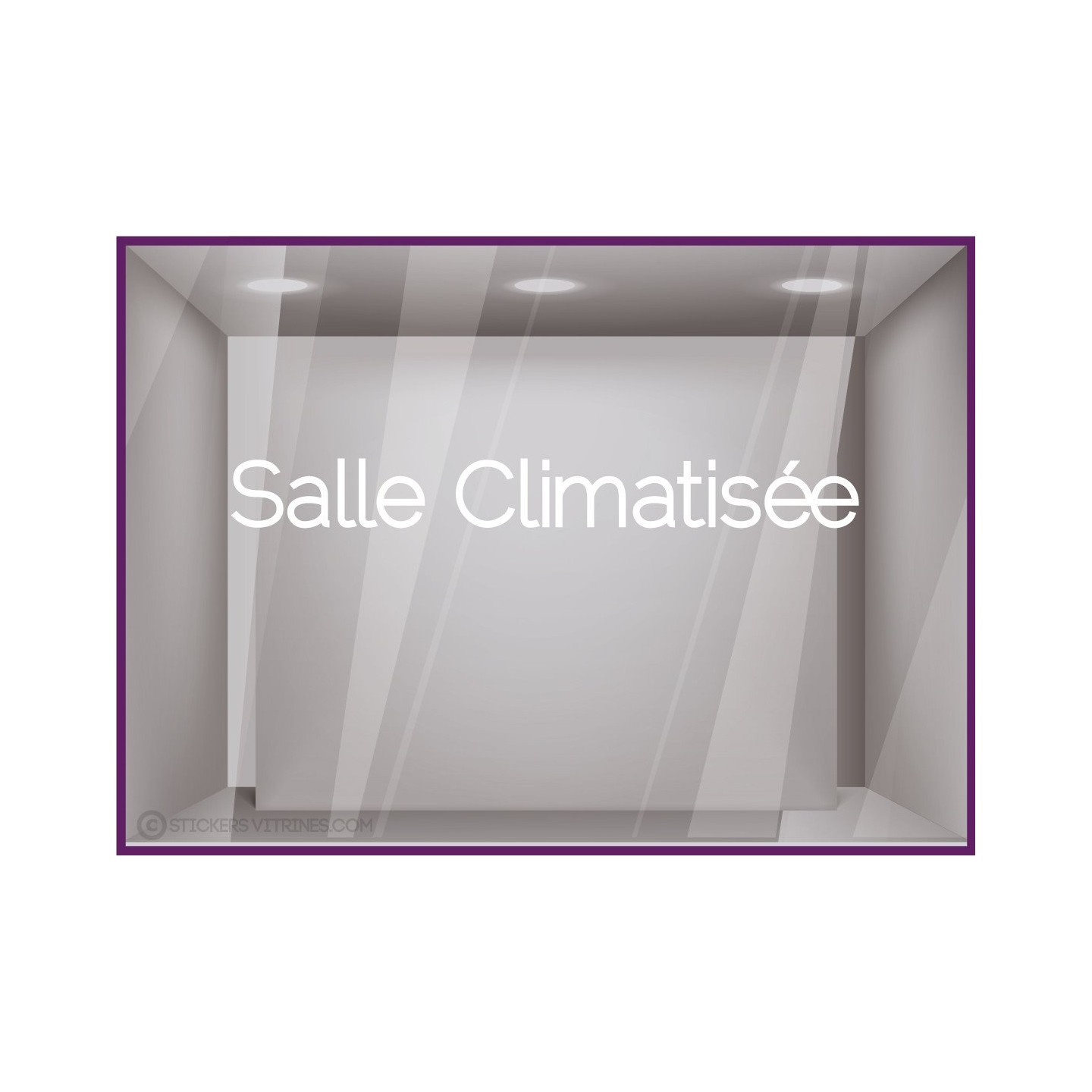 Sticker Salle Climatisée lettrage adhésif restaurant brasserie hôtel signalétique vitrophanie 