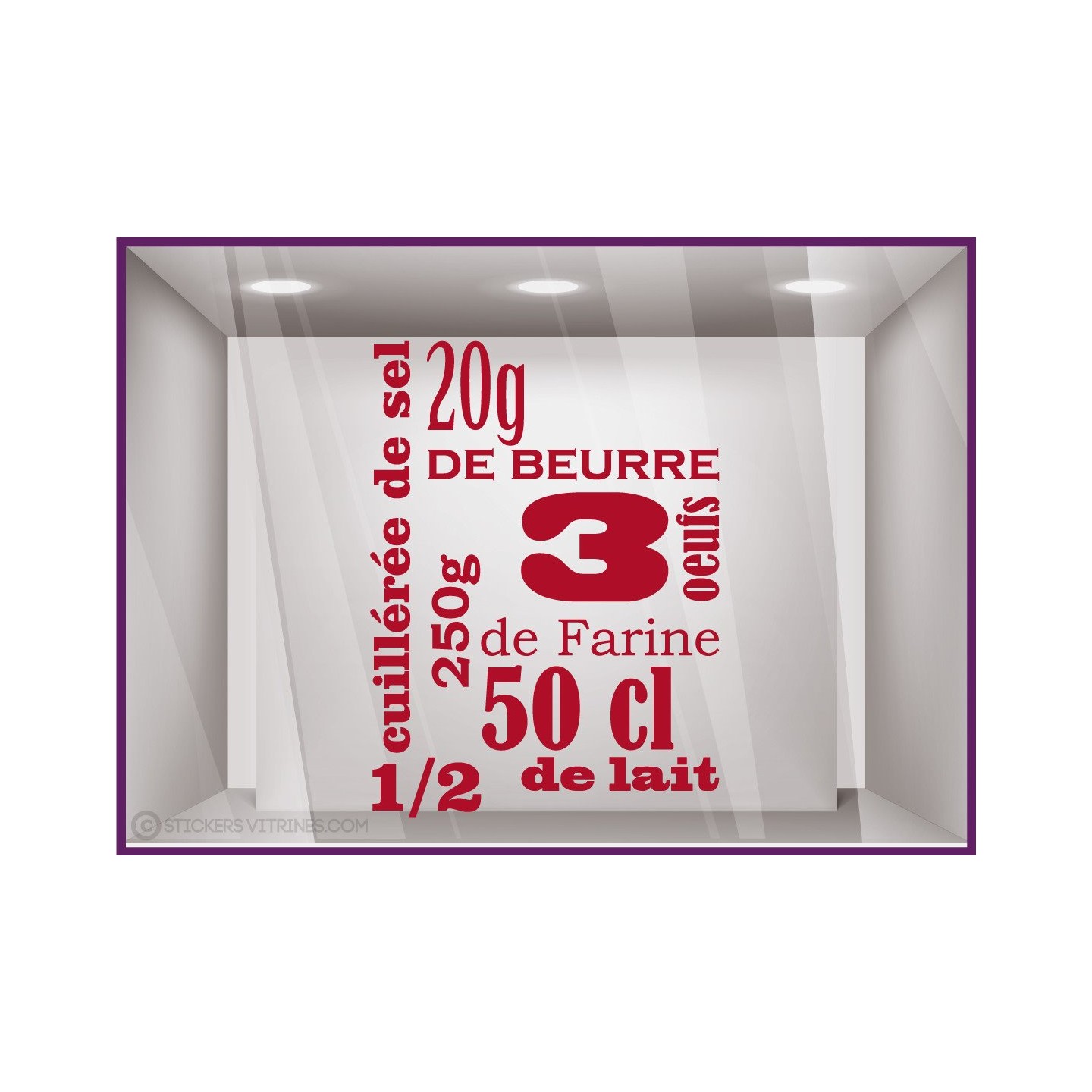 Sticker Recette de Cuisine signalétique vitrophanie café restaurant brasserie 