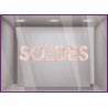 stickers soldes marbre rose or promotion destockage magasin mode boutique vitrine vitrophanie lettrage adhesif