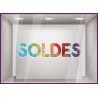 sticker soldes paillettes arc en ciel vitrine devanture vitrophanie magasin boutique mode beaute decoration lettre adhesive 