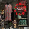 sticker soldes couronne coquelicots fleur vitrine boutique mode bijouterie vitrophanie destockage braderie marquage adhesif