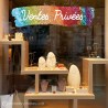 Sticker Bandeau Ventes privees paillete arc en ciel devanture vitrine soldes promotions calicot lettrage autocollant adhesif mod