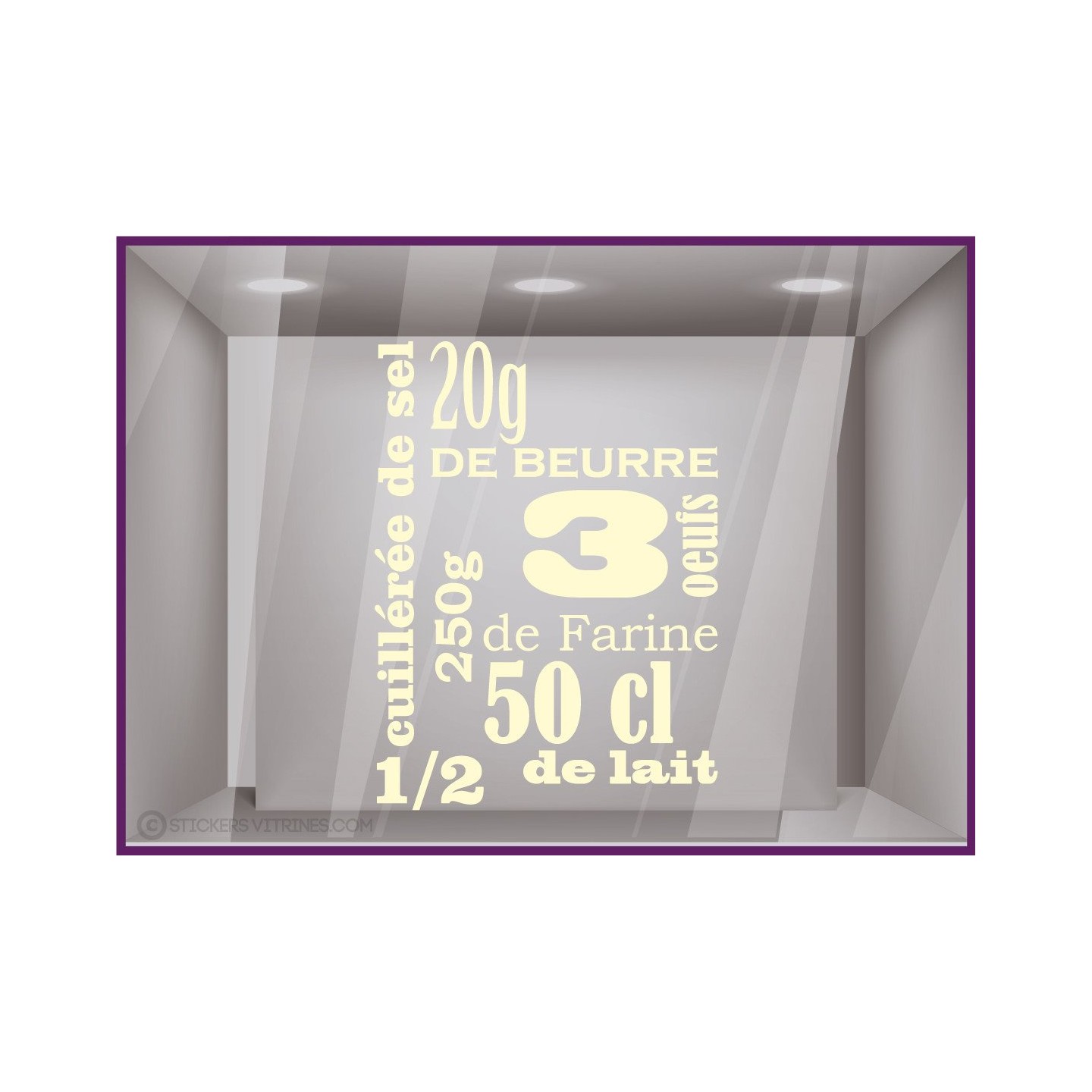 Sticker Recette de Cuisine signalétique vitrophanie café restaurant brasserie 