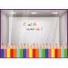 Kit de stickers Frises Crayons C'est la Rentree vitrine devanture boutique lettrage JOUET CALICOT