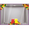 Kit de stickers bottes et feuilles automne vitrophanie boutique calicot pluie idee deco