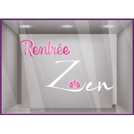 Sticker Rentree Zen devanture vitrines vitrophanie MAGASIN INSTITUT SALON COIFFURE BEAUTE 