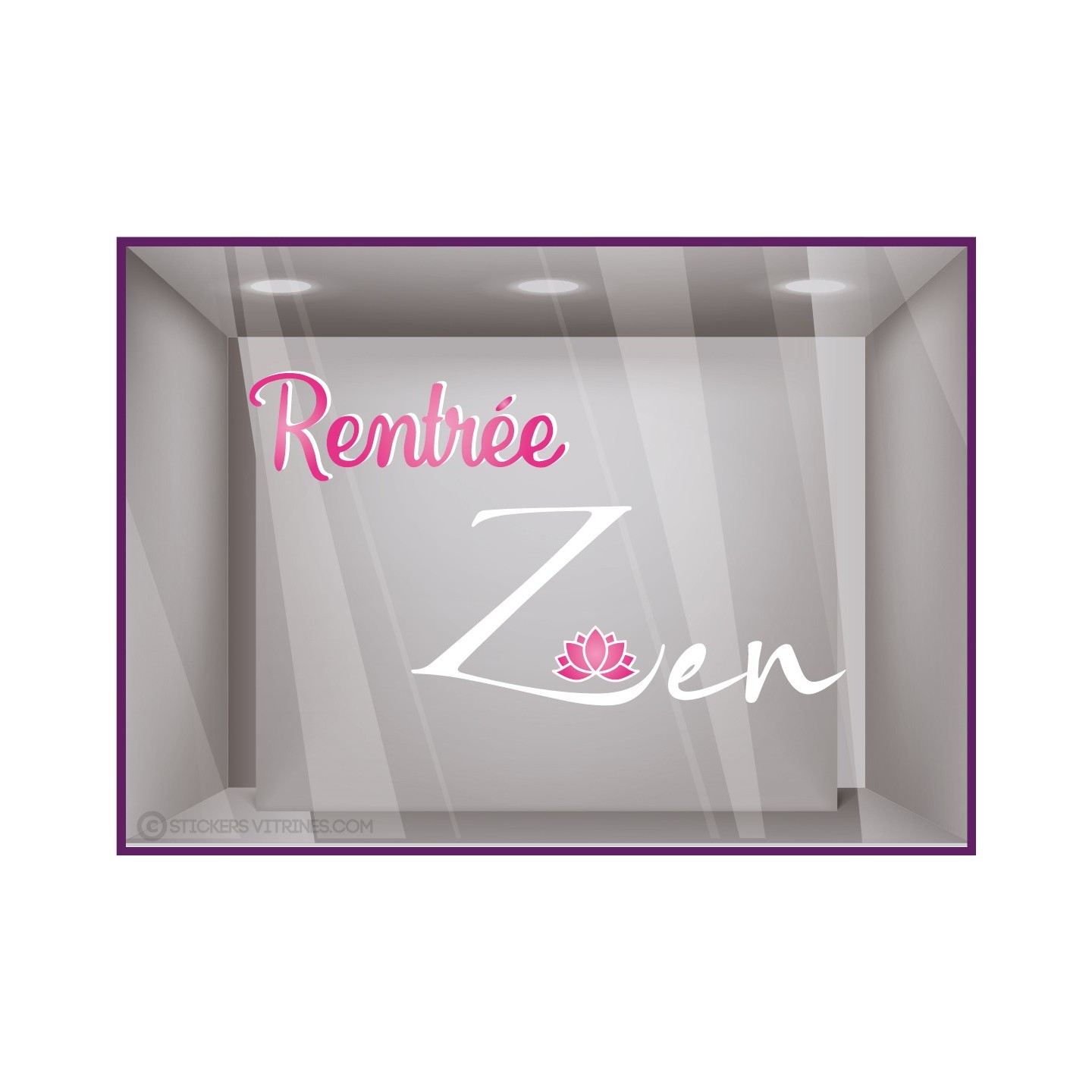 Sticker Rentree Zen devanture vitrines vitrophanie MAGASIN INSTITUT SALON COIFFURE BEAUTE 