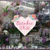 Sticker Coeur Fleurs Femme Octobre Rose sein devanture cabinet médical laboratoire pharmacie cancer adhésif déco magasin 