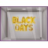 Sticker Ballons Lettres Or Black Days Promotion Soldes Vitrines Commerce Magasin Devanture Vitrine Calicot Boutique Friday