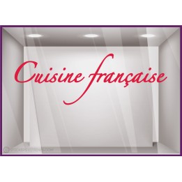 Sticker Cuisine Française vitrophanie texte adhésif restaurant café brasserie