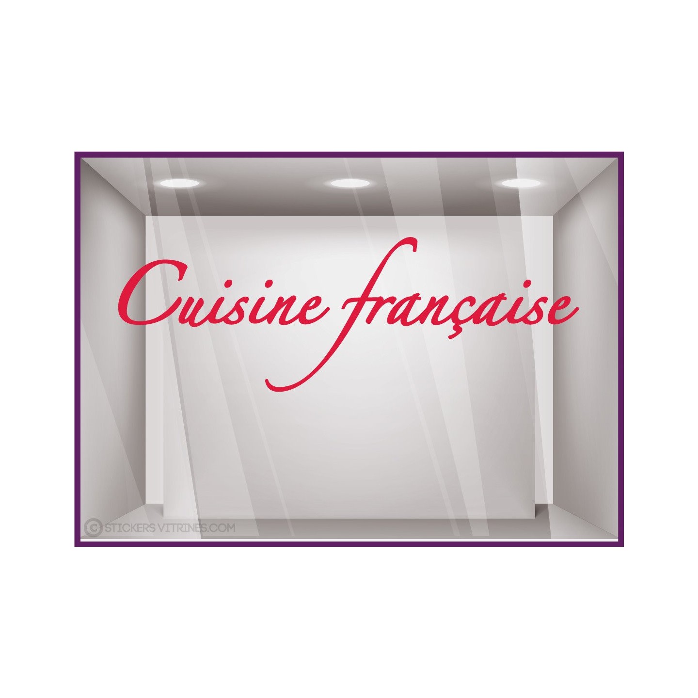 Sticker Cuisine Française vitrophanie texte adhésif restaurant café brasserie