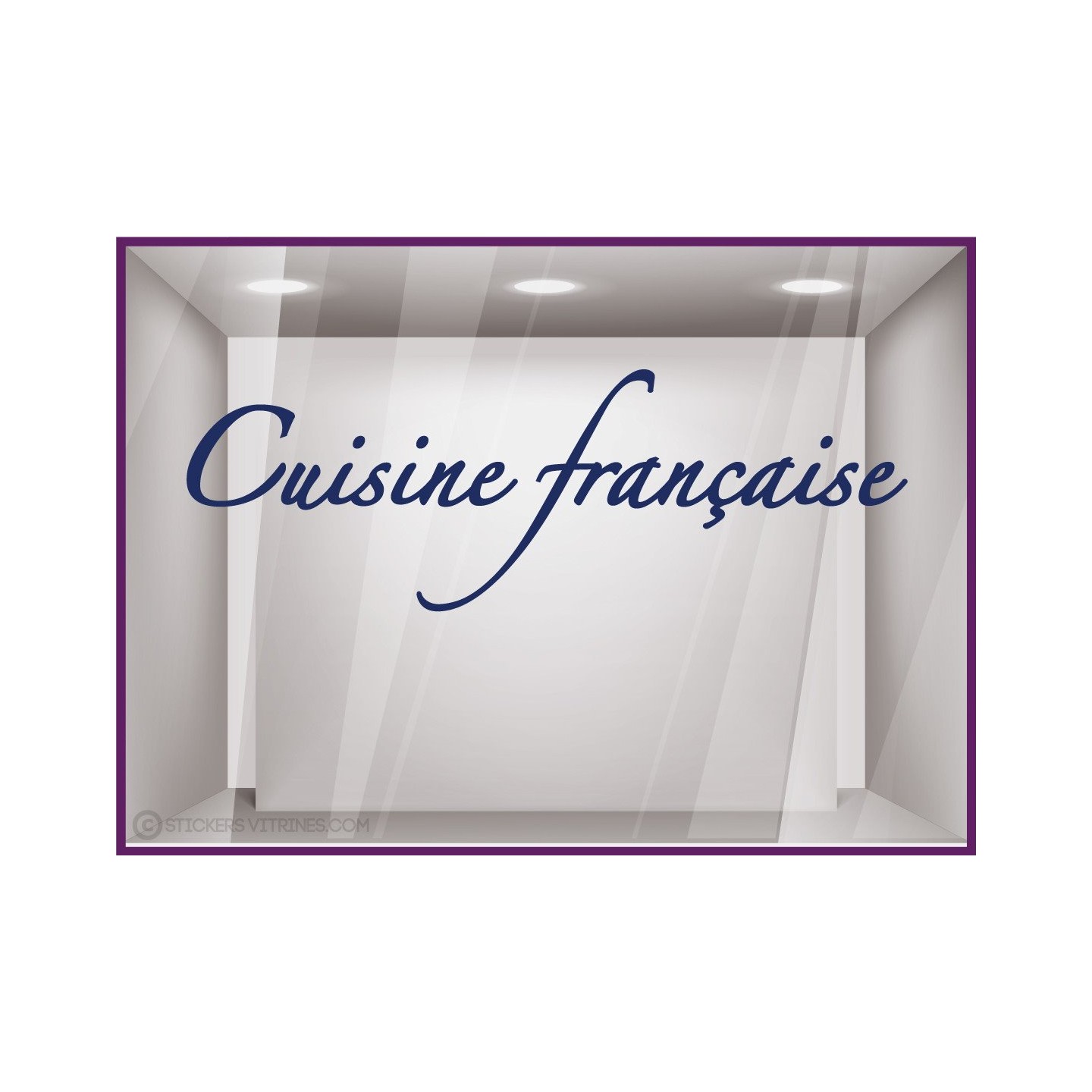 Sticker Cuisine Française vitrophanie texte adhésif restaurant café brasserie