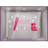 Sticker Bonjour hiver Apres ski moonboots noel vitrophanie vitrine magasin decoration