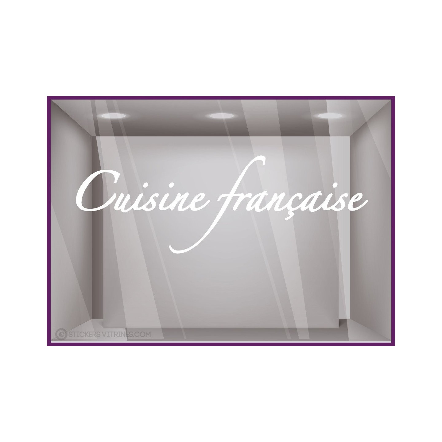 Sticker Cuisine Française vitrophanie texte adhésif restaurant café brasserie