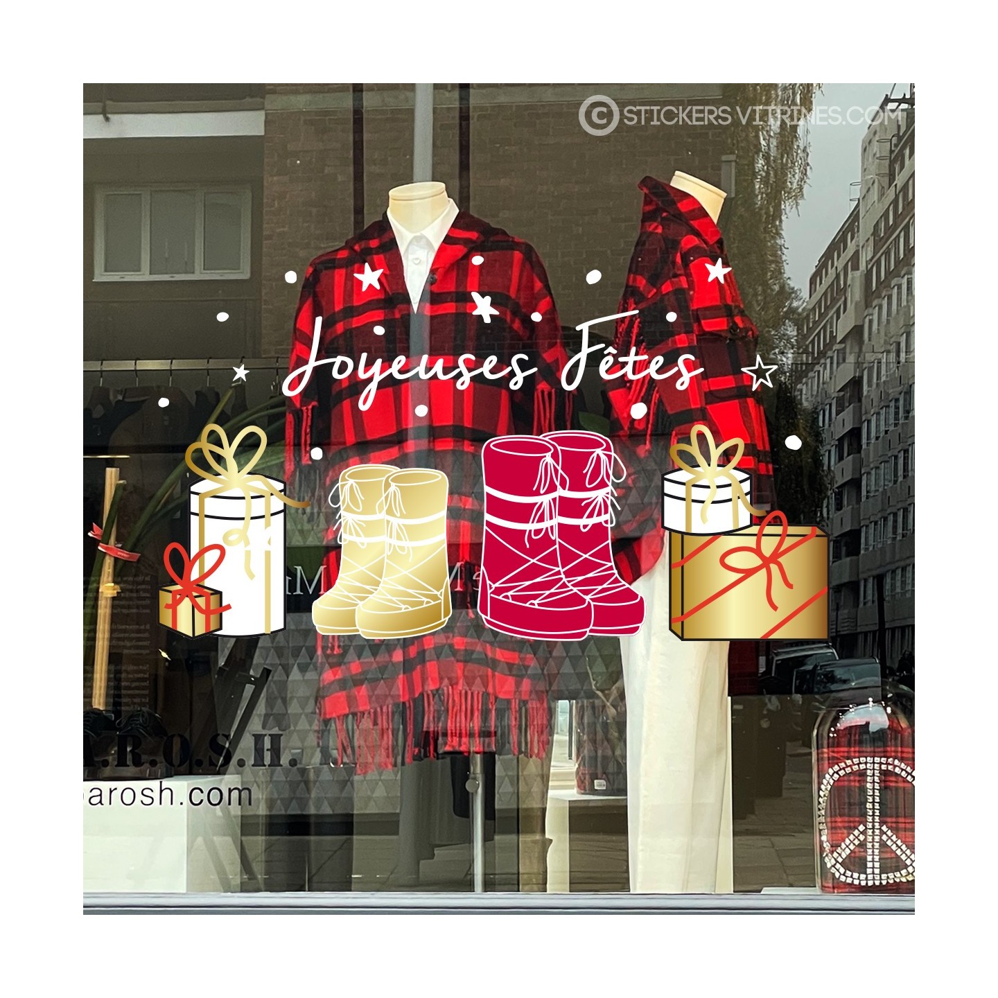 kit-stickers-joyeuses-fetes-noel-devanture-boutique-Apres Ski-boots-cadeaux-neige-magasin-idee-decoration-vitrine-commerce