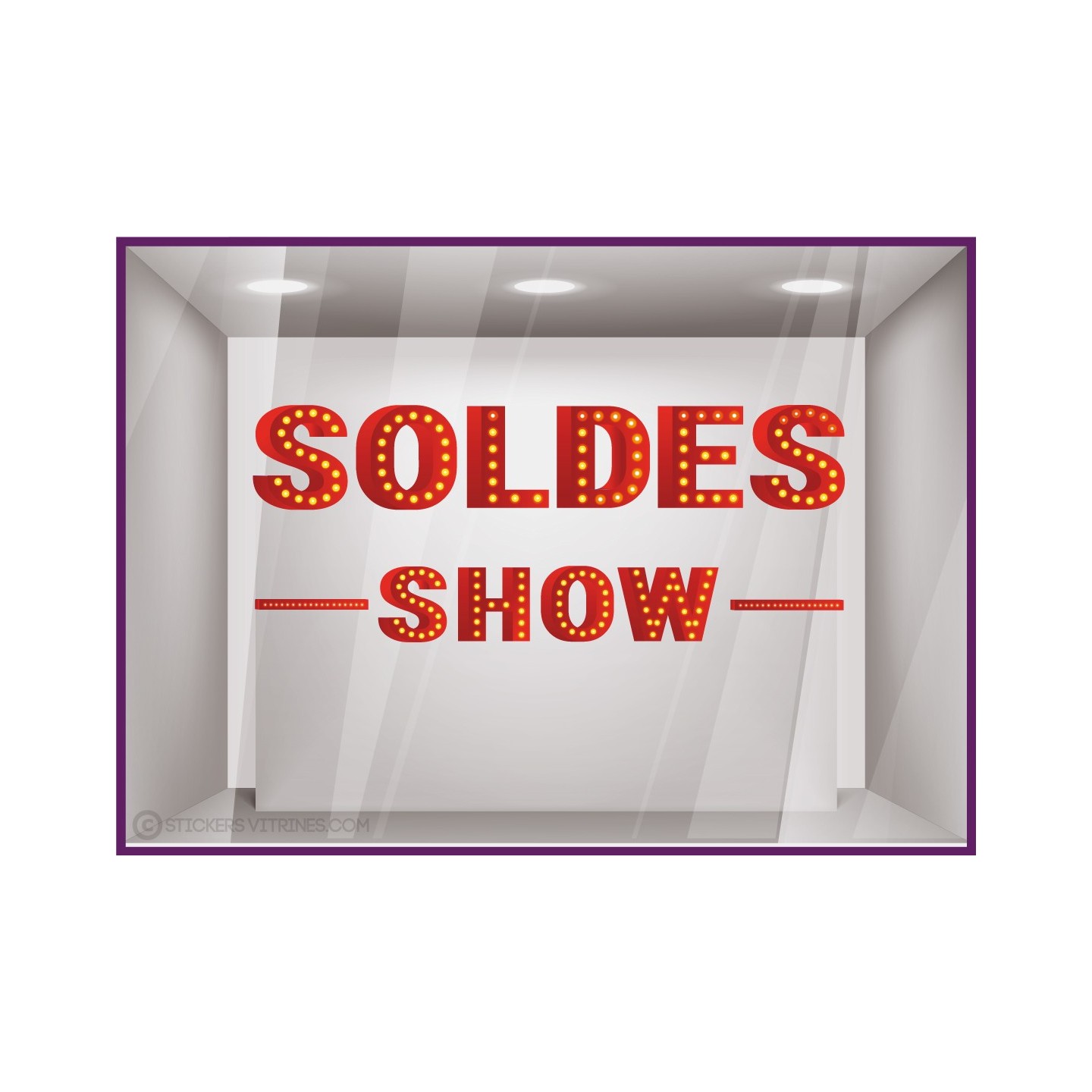 Sticker soldes show vitrophanie magasin idee decoration destockage promotions fabricant
