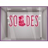 Sticker Soldes Apres-Ski moonboots flocon neige vitrophanie calicot magasin imprimeur