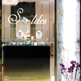 STICKER SOLDES DIAMANT POUR VITRINE DE MAGASIN BIJOUTERIE FOURNISSEUR VITROPHANIE EN LETTRAGE ADHESIF