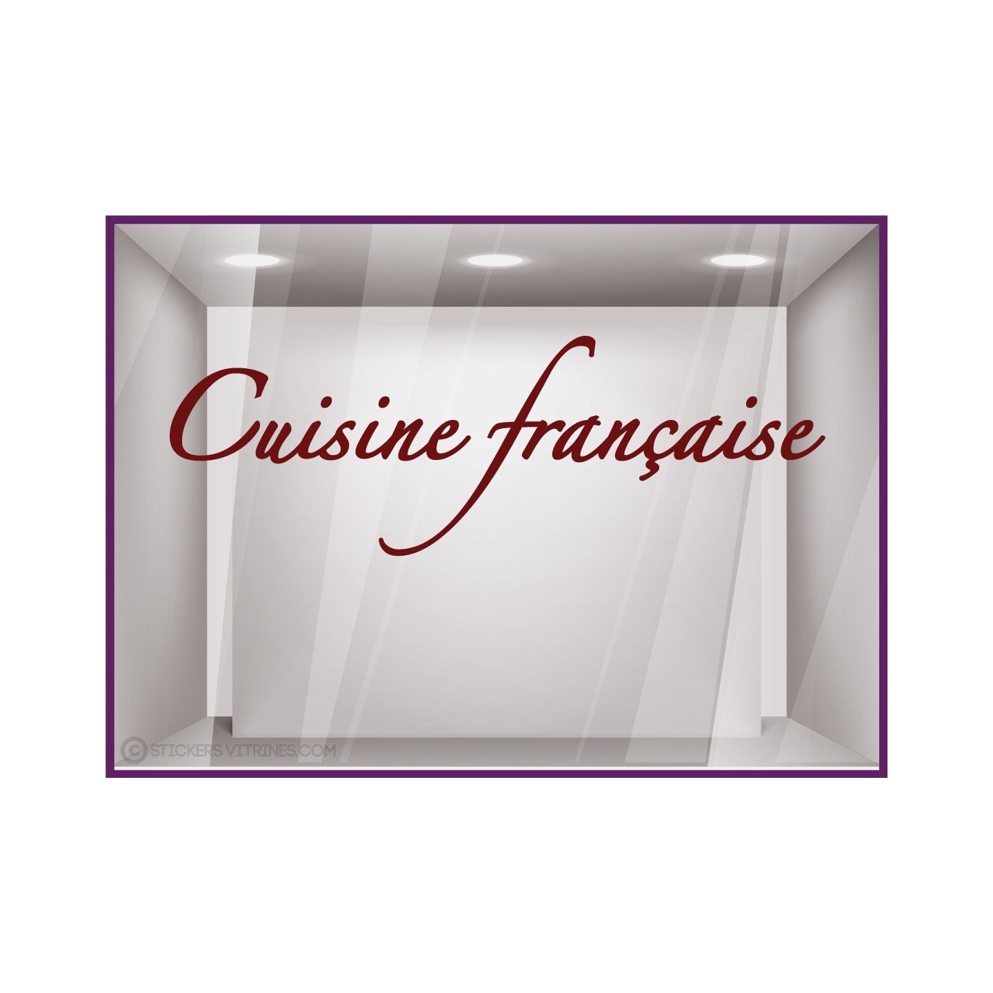 Sticker Cuisine Française vitrophanie texte adhésif restaurant café brasserie