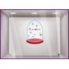 Sticker Globe coeur amour st valentin vitrine idée décoration magasin fournisseur vitrophanie
