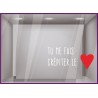 STICKER TU ME FAIS CREPITER LE COEUR LETTRAGE ST VALENTIN VITRINE MAGASIN