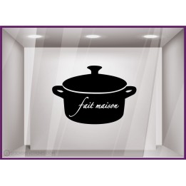 Sticker-Cocotte-Fait Maison-restaurant-cafe-bar-traiteur-bistro-signaletique-vitrine-vitrophanie