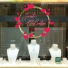 Sticker Couronne de Coeurs Saint-Valentin BIJOUTERIE FLEURISTE MAGASIN VITRINE