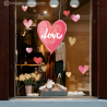STICKER VITRINE LOVE COEUR FLEURS ST VALENTIN SAINT DECO MAGASIN VITRE IDEE BOUTIQUE PAILLETTE AQUARELLE