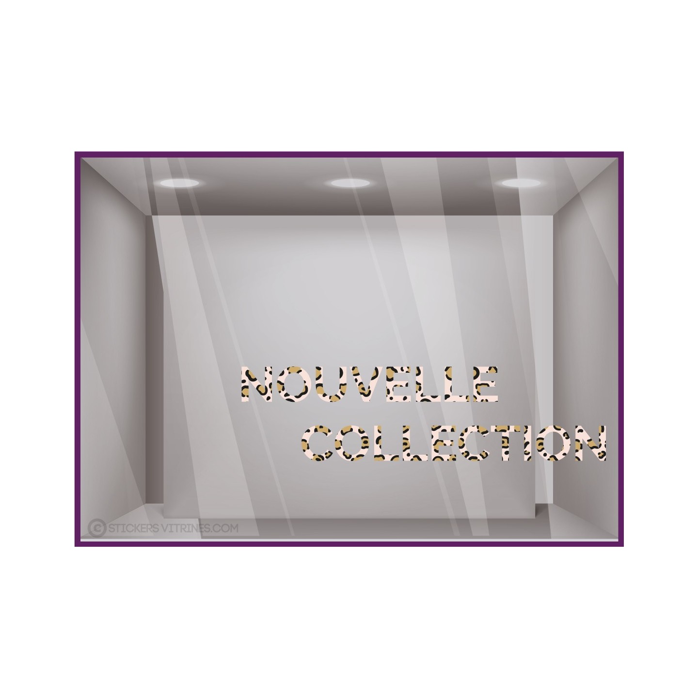 Sticker nouvelle collectio panthere leopard vitrine magasin commerce soldes