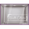 Sticker nouvelle collection cadre floral soldes magasin boutique vitrophanie calicot lettrage adhesif