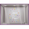 Sticker oeuf joyeuses paques oeuf chocolatier boulangerie patisserie chocolaterie vitrine commerce fleuriste lapin cocotte