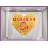 STICKER COEUR PAILLETTE OR MAMAN EN OR FETE DES MERES BONNE FETE MAGASIN VITRINE COMMERCANT