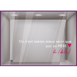 STICKER LETTRAGE ADHESIF COEUR BONNE FETE MAMAN FETE DES MERES  MAGASIN VITRINE COMMERCANT VITROPHANIE