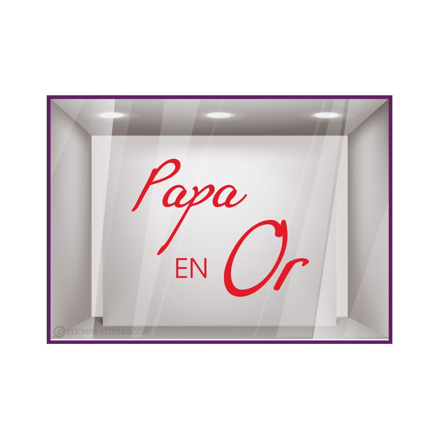 STICKER PAPA EN OR FETE DES PERES BONNE VITROPHANIE MAGASIN VITRINE IDEE DECO BIJOUTERIE
