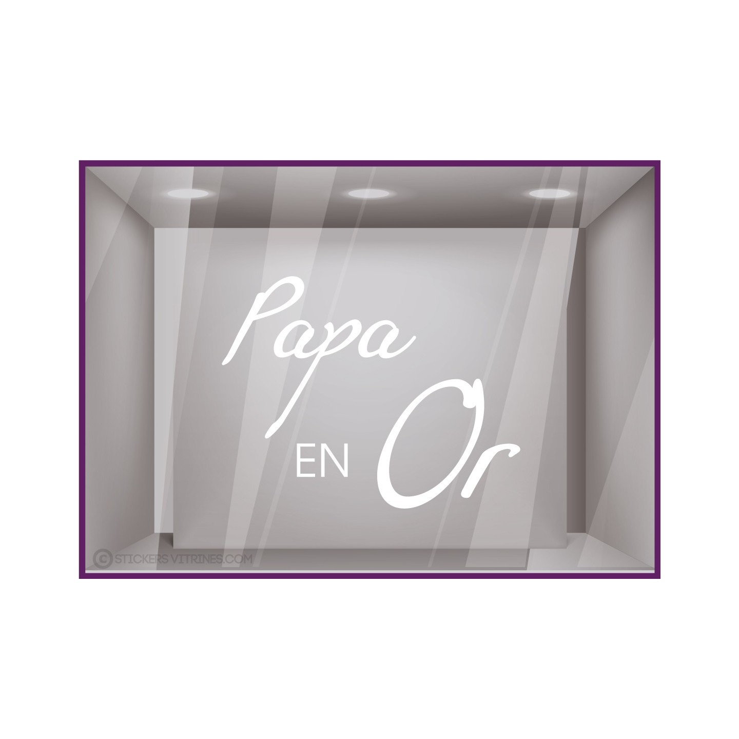 STICKER PAPA EN OR BIJOUTERIE FETE DES PERES LETTRAGE ADHESIF BOUTIQUE