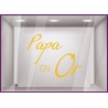 STICKER PAPA EN OR IDDE DECO FETE DES PERES LETTRAGE AUTOCOLLANT BOUTIQUE  VITRE