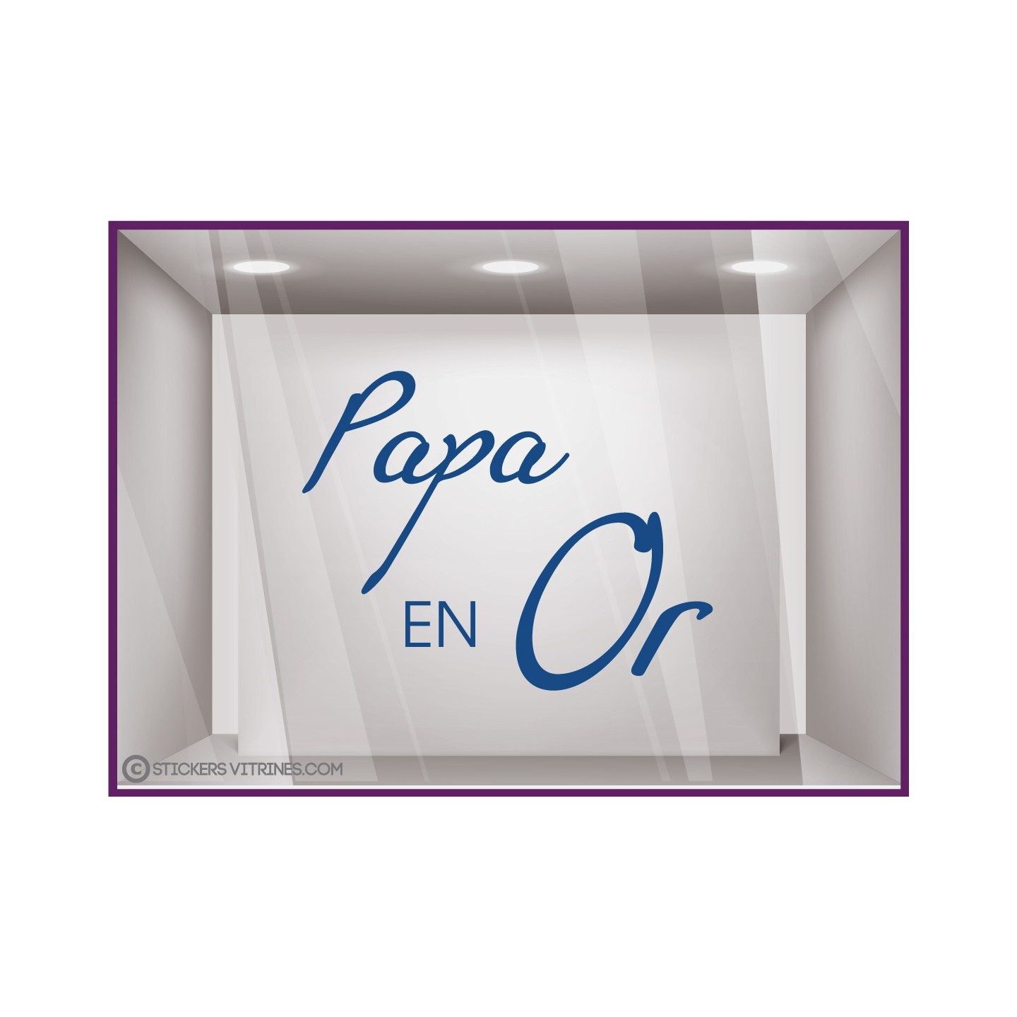 STICKER PAPA EN OR FETE DES PERES BONNE CALICOT MERCHANDISING IDEE DECO MAGASIN