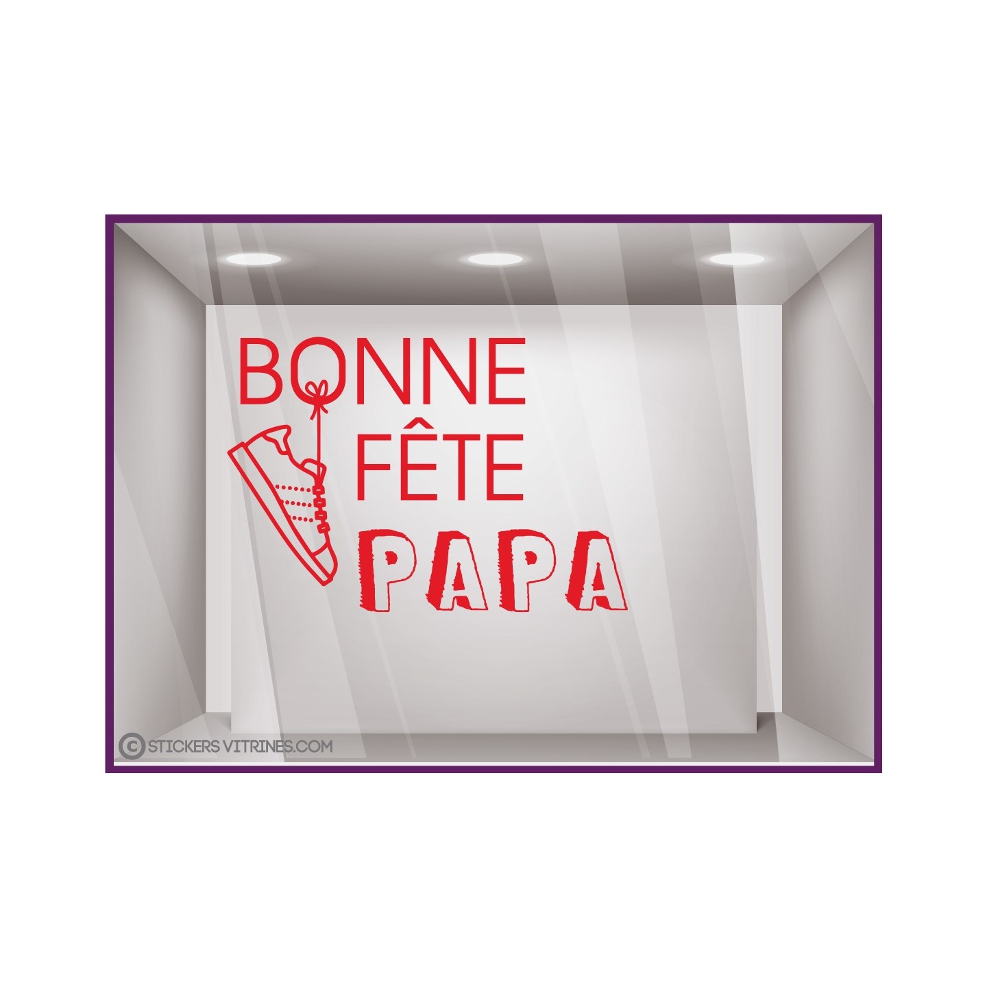 STICKER BONNE FETE PAPA SNEAKER TENNIS PERES AUTOCOLLANT PAS CHER BOUTIQUE MAROQUINERIE