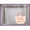 STICKER SOLDES SAC DE PLAGE PAMPA FLEUR BOHEME MAGASIN VITROPHANNIE FABRICANT CALICOT